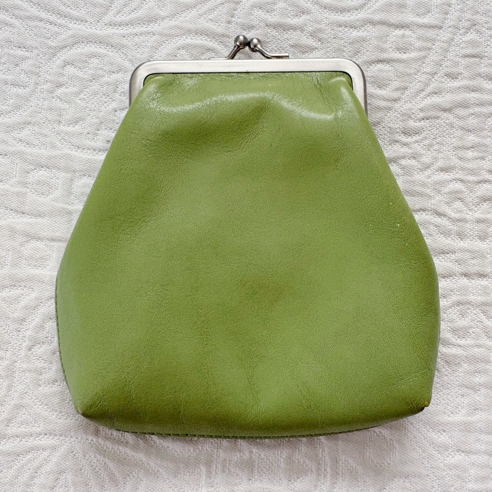 HOBO Lime Green Leather Kiss-Lock Coin Purse